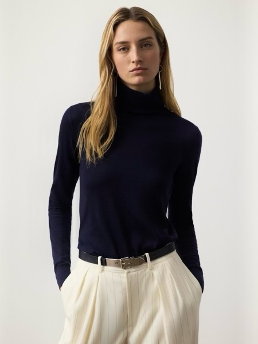 Lauren Ralph Lauren Black Ribbed Turtleneck Sweater